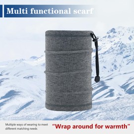 Multifunctional Neck Warmer Gaiter, Winter Neck Scarf Tube Snood, Face Scarf with Drawstring, Face Cover Warmer Headwear for Men and Women - Universal Size (Pink)