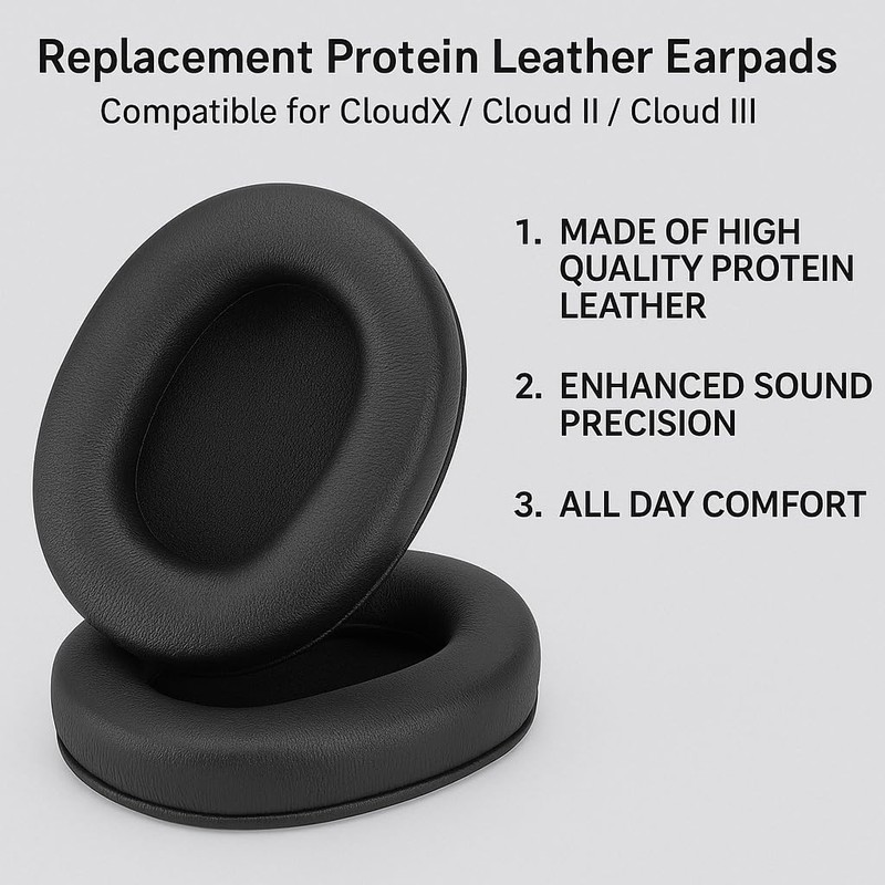 Replacement EarPads Compatible with Hyper-X Cloud 1/2/3/Pro/Core/Alpha/Alpha S/Flight/Stinger/Mix/CloudX Headsets –