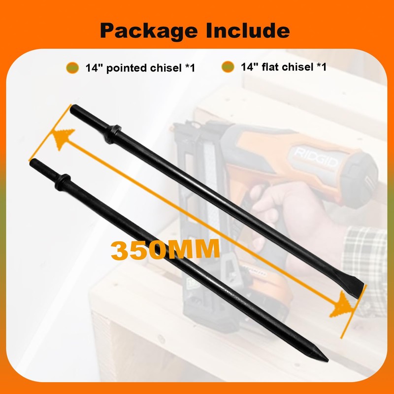 Phyxlyn Pneumatic Cold Chisel Set, 3/4" Width 14" Long Air