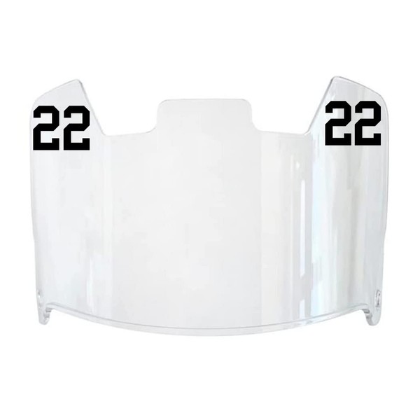 Black Custom Player Number Decals for Football Helmet Visor Tab