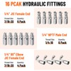 Racewill 33FT 1/4" Hydraulic Hose with 16PCS Hydraulic Hose Fittings