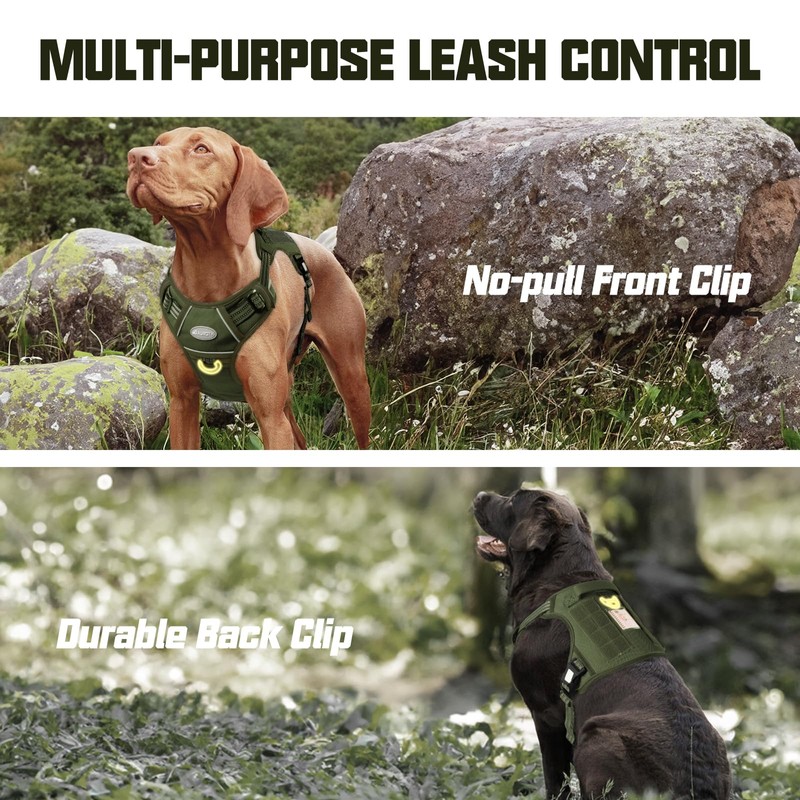 AUROTH Tactical Dog Harness for Large Dogs No Pull Adjustable