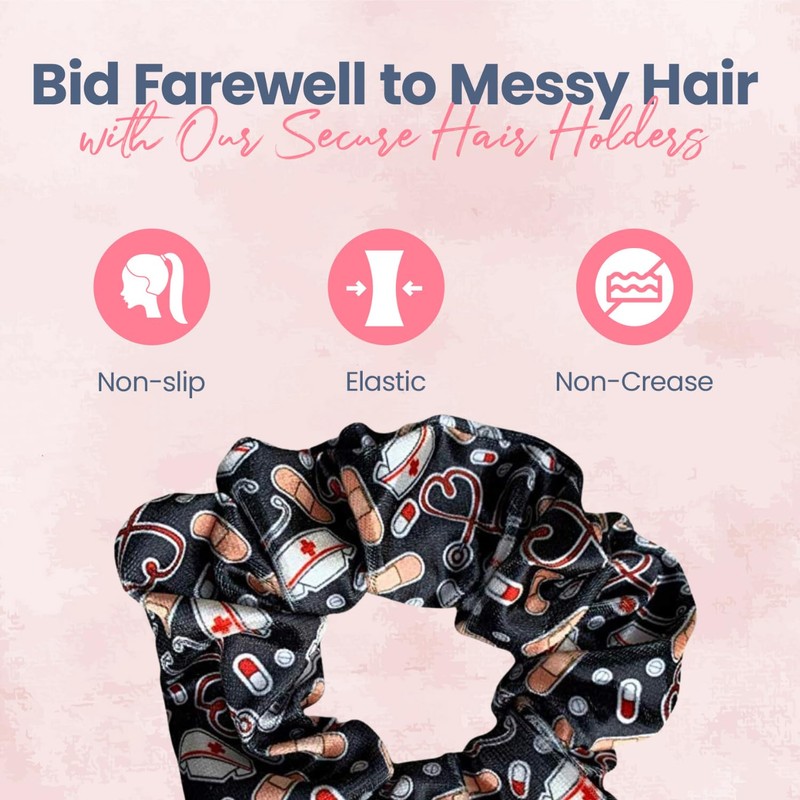 Infinity Collection Nurse Scrunchie, Hair Ties, and Nursing Elastics Gift