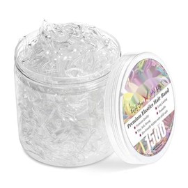 Kusport transparent elastic hair elastic, 1500 mini transparent ponytail elastic support, suitable for blonde women's hair without crease damage