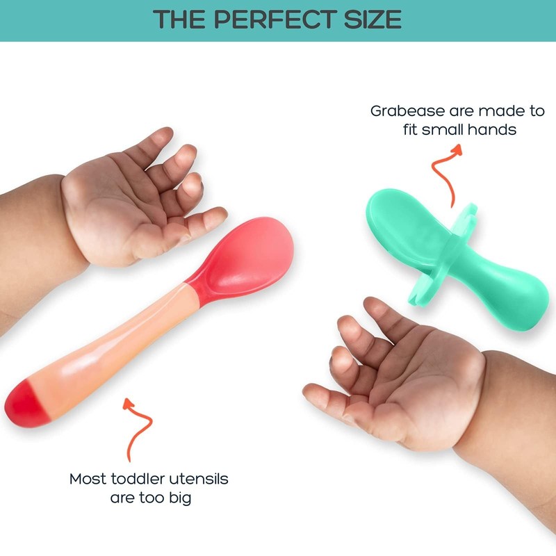 Grabease Baby Spoons Toddler Spoons Baby Silverware Toddler Utensils, BPA-Free