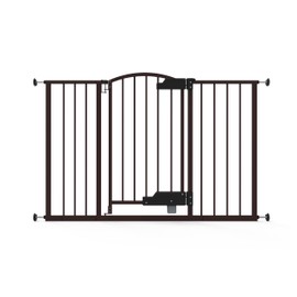 Summer Infant Ingenuity Thruway 52W Series Pet and Baby Gate with GlideOpen, 29"-52" Wide, 28" Tall, Pressure or Hardware Mounted, Install on Wall or Banister in Doorway or Hallway - Espresso