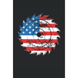 USA flag in a saw: Dot Grid Jounal ToDo Exercise Book or Diary 6" x 9" (15.24 x 22.86 cm) 120 pages