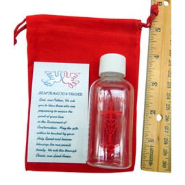 Westmon Works Holy Water Bottle Set with Mini Plastic Vessel Pack Empty Container for Travel Carry Bag and Prayer Card