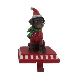 Comfy Hour Joyful Holiday Collection 9" Dog Stocking Hanger Christmas Decor, Green, Polyresin
