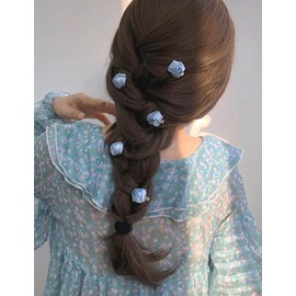 GFun Mini Flower Hair Clip, Hair Accessory, Kids, Girls, Satin, Girly, Mature Cute, 3D Texture, Weddings, Invitations, School Entrance Ceremonies, Recitals, Kindergarten Entrance Ceremonies, Flower