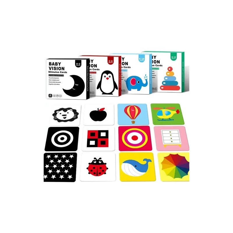 Tarjetas Montessori De Estimulación Visual Para Bebés 80 Niñ