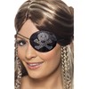 Pirates Eyepatch, Black and Silver, Diamante
