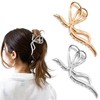 KICOSY 2PCS Gold Bow Hair Clips for Women Metal Bownot