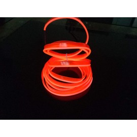 ABALDI Car Atmosphere Light Neon Wire Car kit 5m/16ft Interior LED EL Wire Strip Tube Rope Neon Glow Light Line Decoration Neon Lights for Car Felexible(5m,Orange)