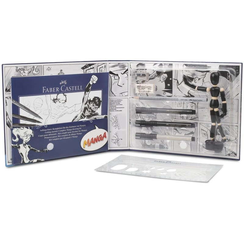 FABER-CASTELL 167130 Pitt Artist Pen Brush, Manga Starter Set