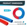 1/2 Inch Seelink Blue & Red PEX-A Pipe, 2 x50