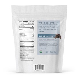 Dr. Mercola Pure Power Organic Vegan Protein - Chocolate, 19 oz, 15 Servings, Certified USDA Organic, Non-GMO