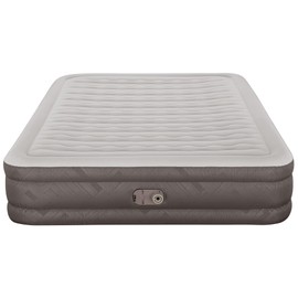 Bestway: Tough Guard 14" Air Mattress - Queen - Built-in A/C Pump, Inflatable Indoor Airbed, Wave Beam Construction, Storage Carry Bag, Luxe Surface