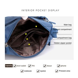 XUDREZ Women's Crossbody Bag,Multi Pocket Crossbody Bag Shoulder Bag Travel Bag Handbag-Blue