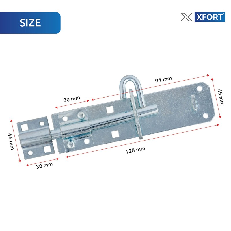 XFORT® 2 Pack Brenton Strong Sliding Lockable Padbolt 100mm (4")