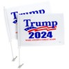 White Trump 2024 Flag For Car 2 PcsRed Bandera Para
