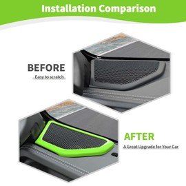 RT-TCZ for Wrangler JL Green A Pillar Speaker Trim Cover for Jeep Wrangler JL JLU Gladiator JT 2018 2019 2020 2021 2022 2023 2024 Green Interior Accessories 2pcs