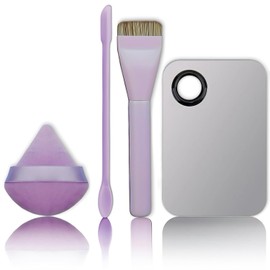 Juego de 6 brochas de maquillaje profesional, incluye brocha para base, esponja mezcladora