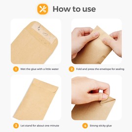 ACSTEP 100 Pack #1 Paper Kraft Seeds Envelopes 2-1/4 X3-1/2, Small Coin Envelope 2x3 For Key, Tip, Seeds Packets, Self Adhesive Water Glummed Mini Tiny Envelopes