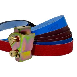 Leatherbeltman 1" x 30" Assorted Grit Belt & 'Edge Trailing' Knife Sharpening Angle Guide Combo