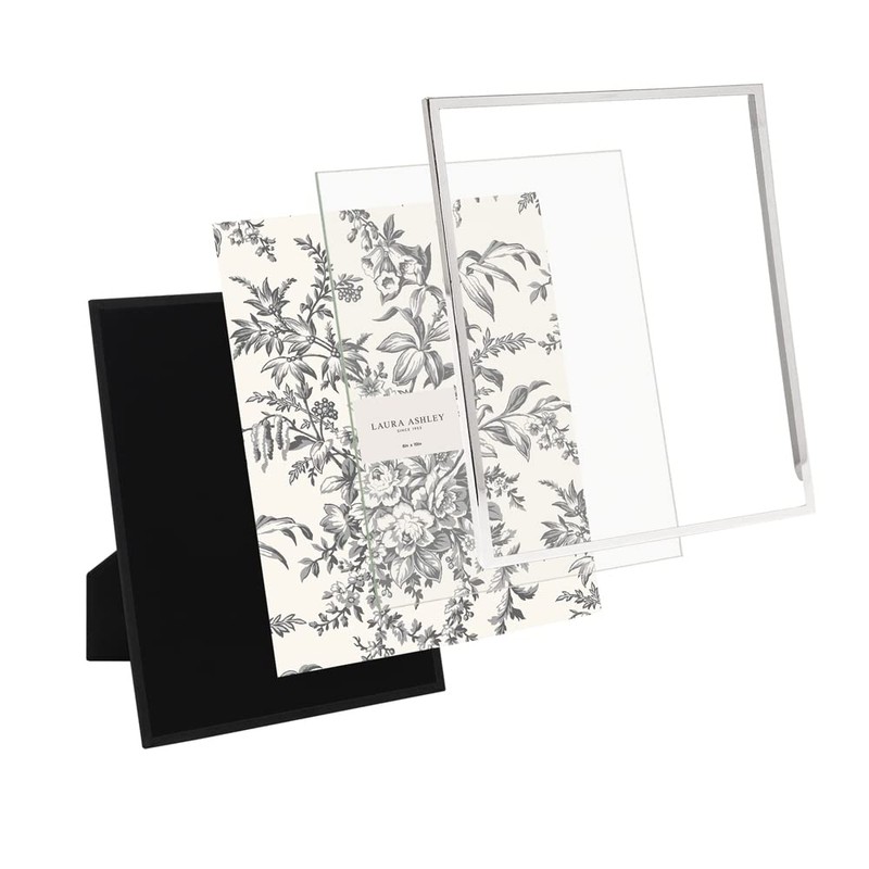 Laura Ashley 8x10 Silver Flat Metal Picture Frame with Two-Way
