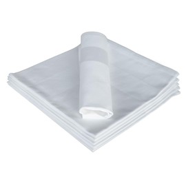 texpot 6 pieces Damask napkins White 50 x 50 cm with Satin Edge Washable at 95 °C 100% Cotton