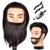 Male Mannequin Head with Beard 100% Real Human Hair Haircut