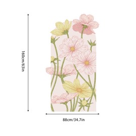 Pink Arch Wall Decals Peel and Stick Vintage Floral Wall Sticker 63"H x 34.6"W Large Flower Mural for Door Decor Removable Daisy Wall Decal Boho Wall Mural for Bedroom Living Room Office Spring Decor