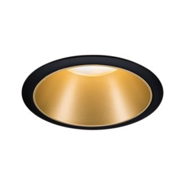 Paulmann 93395 luminaire Cole Rigid Round dimmable Spotlight spot Aluminium, Plastic recessed lamp GU10, Matte Black/Gold