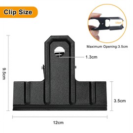 POERMA Large Bulldog Clips 8 Pack, 120mm/ 4.7inch Binder Clips, Metal Hinge Clips for Crafts, Drawings, School & Office Supplies