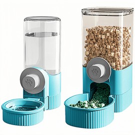 GKYZBB Green Hanging Automatic Food Water Dispenser,Rabbit Feeder Guinea Pig Water Bottle Food Feeder for Ferret Guinea Pig Rabbit Bunny Cage Accessories