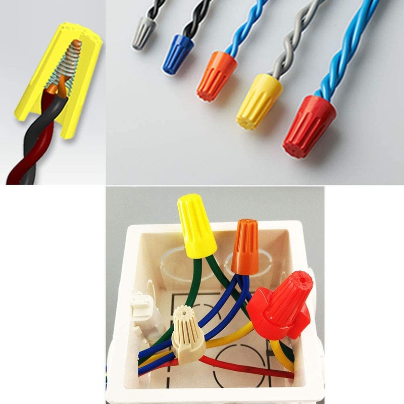 Heyiarbeit 200 Pcs Orange Electrical Wire Connectors Screw Terminals, with