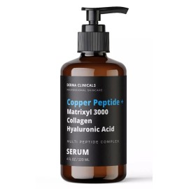 Copper Peptide + Matrixyl 3000, Collagen, Hyaluronic Acid Anti-Aging Serum – 4oz, Advanced Skin Repair Formula for Wrinkle Reduction, Firming, and Moisturization