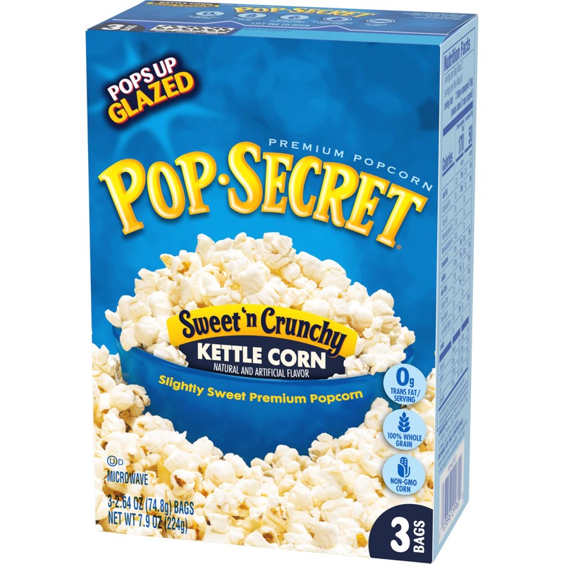 Pop Secret Popcorn, Sweet 'n Crunchy Kettle Corn Microwave Popcorn,