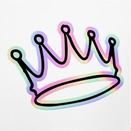Holographic Decal Stickers of Crown Icon Premium Waterproof Vinyl Decal Stickers for Laptop Phone Accessory Helmet Car Window Mug Tuber Cup Door Wall Decoration ANDVER30a288bHO