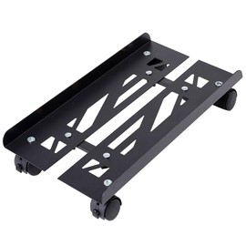 Hovadova Mobile PC Stand, Adjustable Metal Computer Tower Stand, PC Floor Stand with 4 Locking Caster Wheels, PC Tower Stand, CPU Holder, PC Cart PC Riser Fits Most PC for Gaming Office Desk