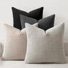 MIULEE Neutral Cream/Grey Decorative Pillow Covers 18x18 Inch Set of