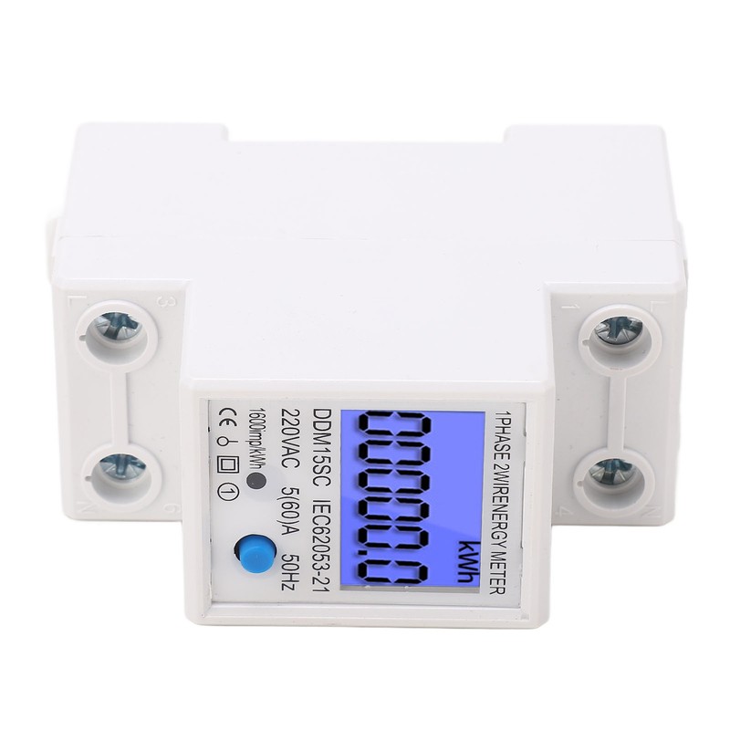 LCD Digital Energy Meter Single Phase 2P Electricity Usage Monitor