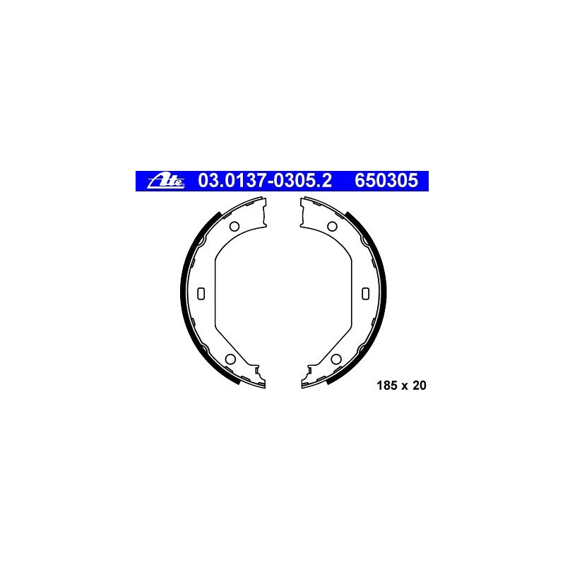 ATE 03013703052 Drum Brake Shoe Set