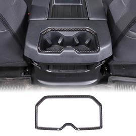 Aunginsy Car Rear Seat Central Armrest Cup Holder Cup Trim Frame Cover Compatible with Toyota Tundra/Sequoia 2022-2023 Back Center Console Cup Holder Decorative Sticker ABS Interior Truck Accessories