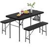 VECELO 3 Piece Folding Picnic Table with 2 Benches, 47.2"