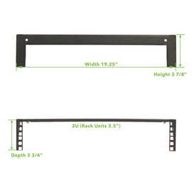 NavePoint 2U 19 Inch Vertical Wall Mount Rack Wall Mountable Server Rack w/Hardware Black