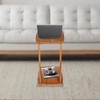 kunghei Solid Wood End Table with Rolling Wheels, C Shaped