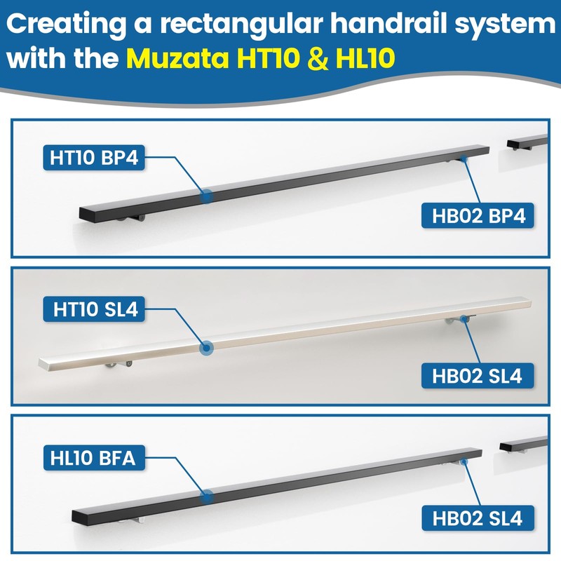 Muzata 2pack Stainless Steel Adjustable Handrail Bracket Angle Flat Bracket
