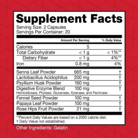 Suplemento Herbal Detox Health Plus Limpieza 10 Días 40 Cápsulas